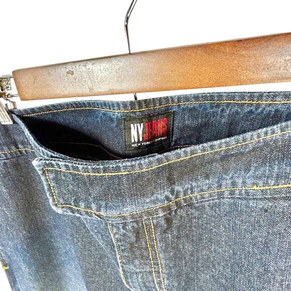 Classic Dark Wash Denim Midi Pencil Skirt Plus 16 Preppy Minimalist Retro 90s - Picture 5 of 7